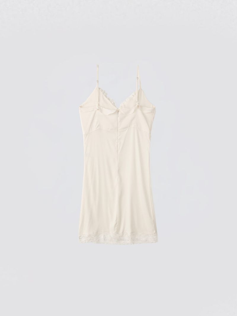 Silky Lace Bustier Dress_Ivory