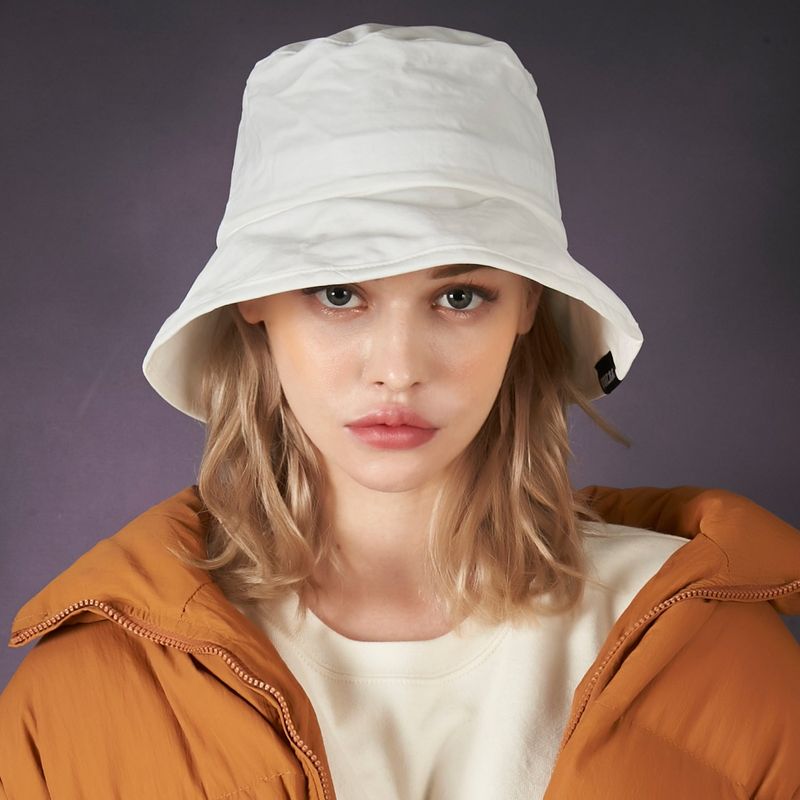 wide brim washing bucket hat white