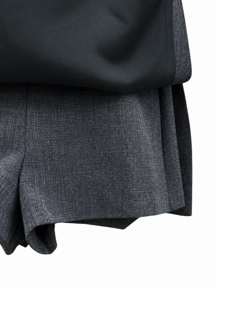 WRAP SKORT WITH LEATHER BELT (2COLORS!)
