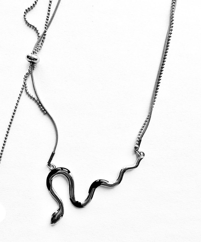 Black&Silver Snake Chain Necklace