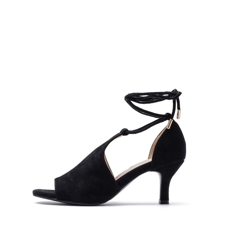 SSIMEEZ（シミズ）の「Lace-up Middle Sandal Heel(Black)（Shoes）」