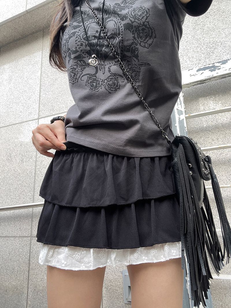 heenytsuki（ヒニツキ）の「Minky Mini Cancan Lace Frill Skirt（Skirts）」