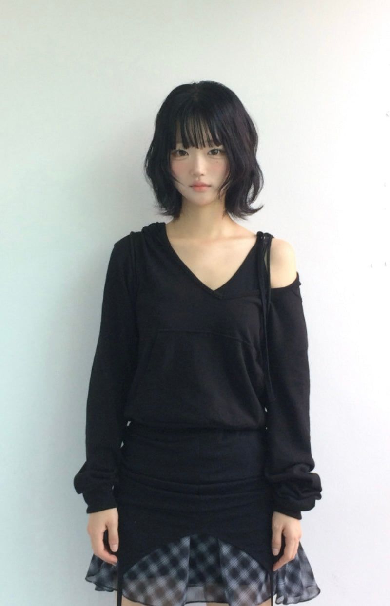 Blooming Check Chiffon Skirt