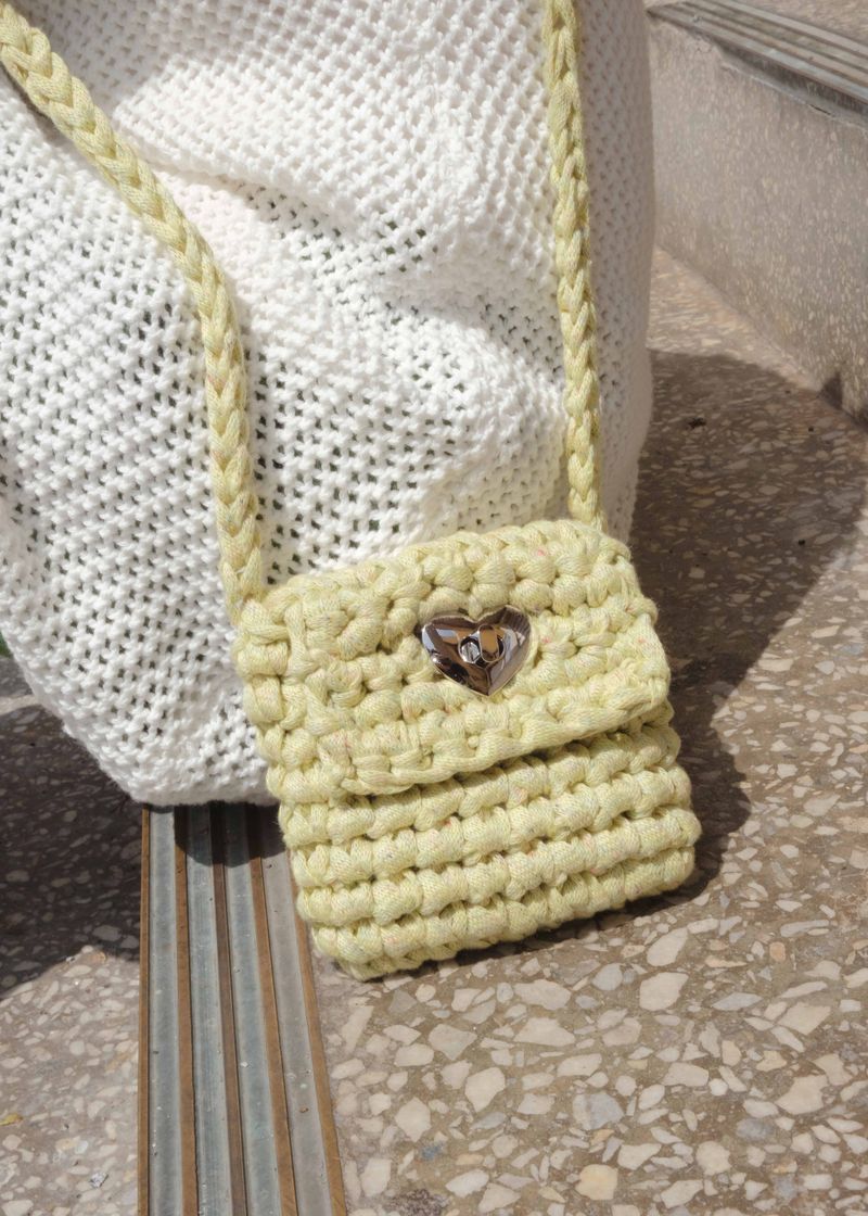 Heart Mini Cross Bag - Yellow Green