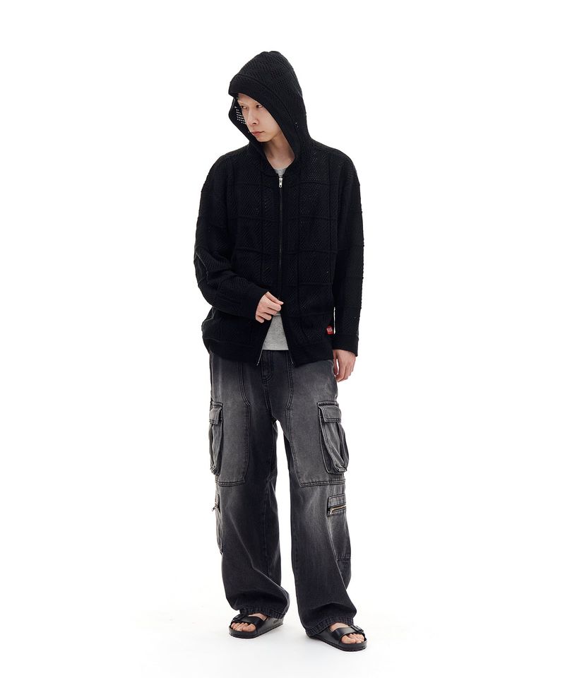 MULTI POCKET DENIM PANTS (BLACK)