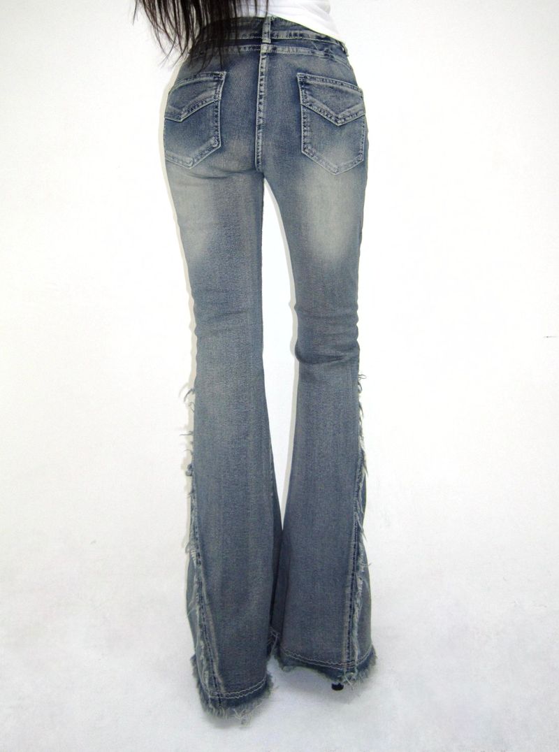 Soft washing bootcut jeans