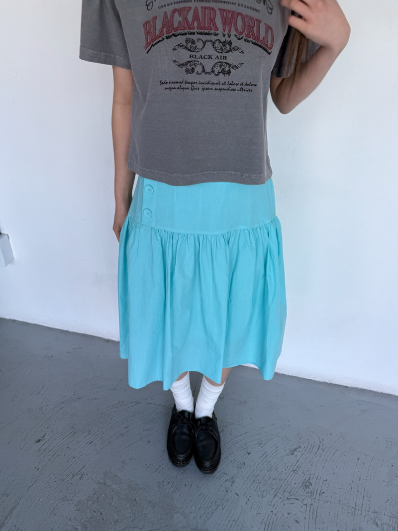 side button midi skirt
