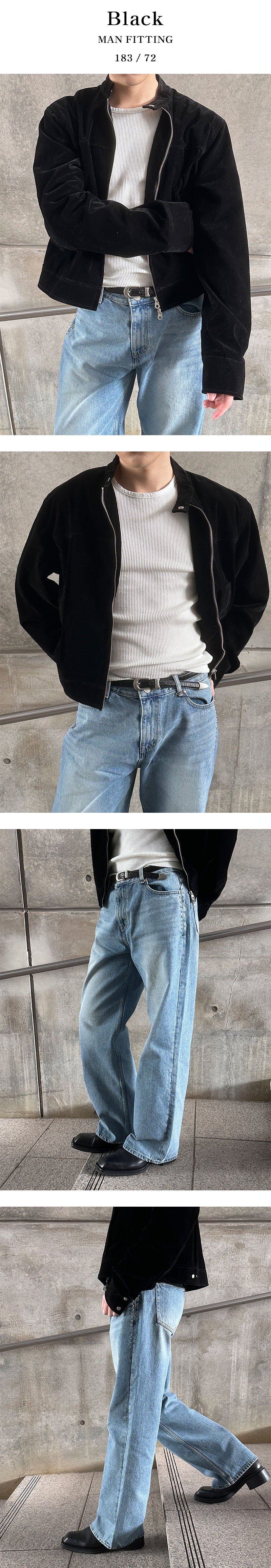 [S/F] Suede crop biker jacket(2color)