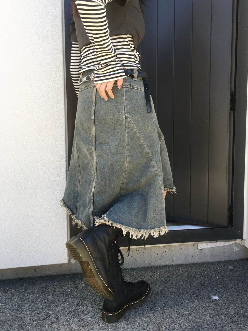 Fray Vintage Denim Skirt (1c)