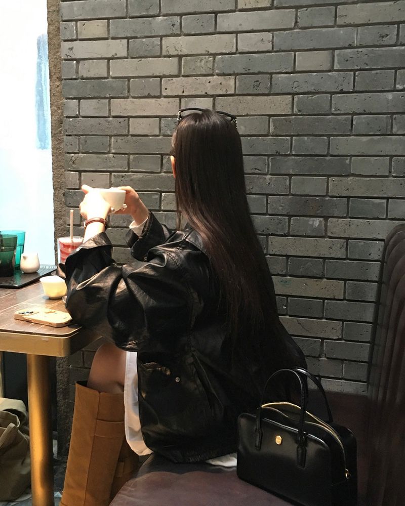 [Bellied made] LOCK, OVERFIT SLIT LEATHER JACKET