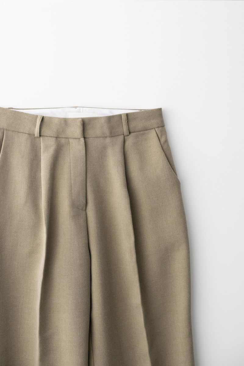 Semi wide pants (Beige)