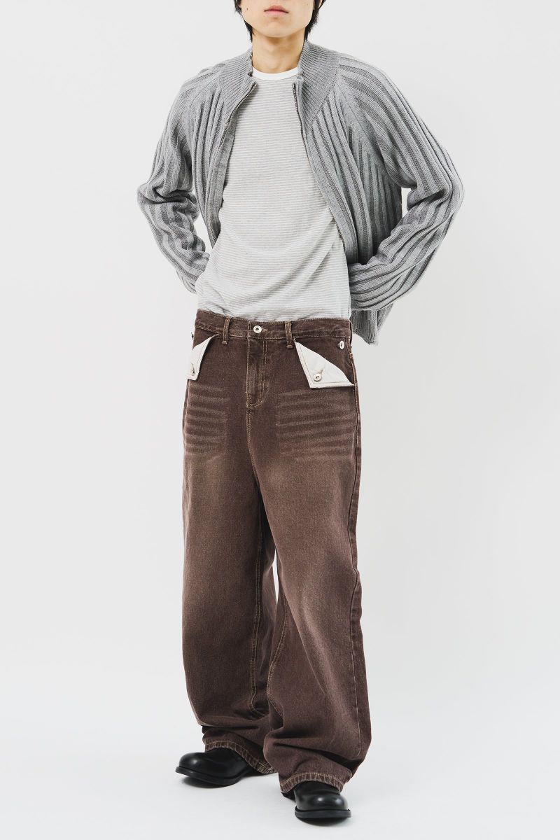 Sep Contrast Knitted Zip Up (3color)
