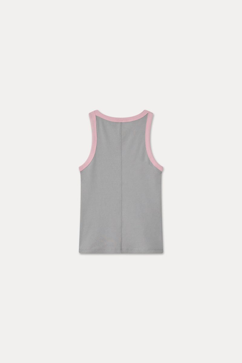 DEEP NECK SLEEVELESS TOP_GRAY PINK