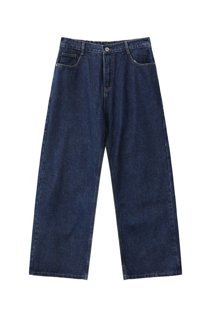Washed Straight Leg Denim Jeans