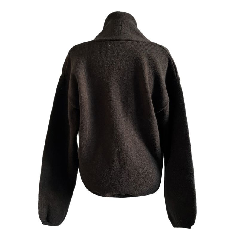 Melli Loose-Fit Wrap V-Neck Hidden Snap Knit Top