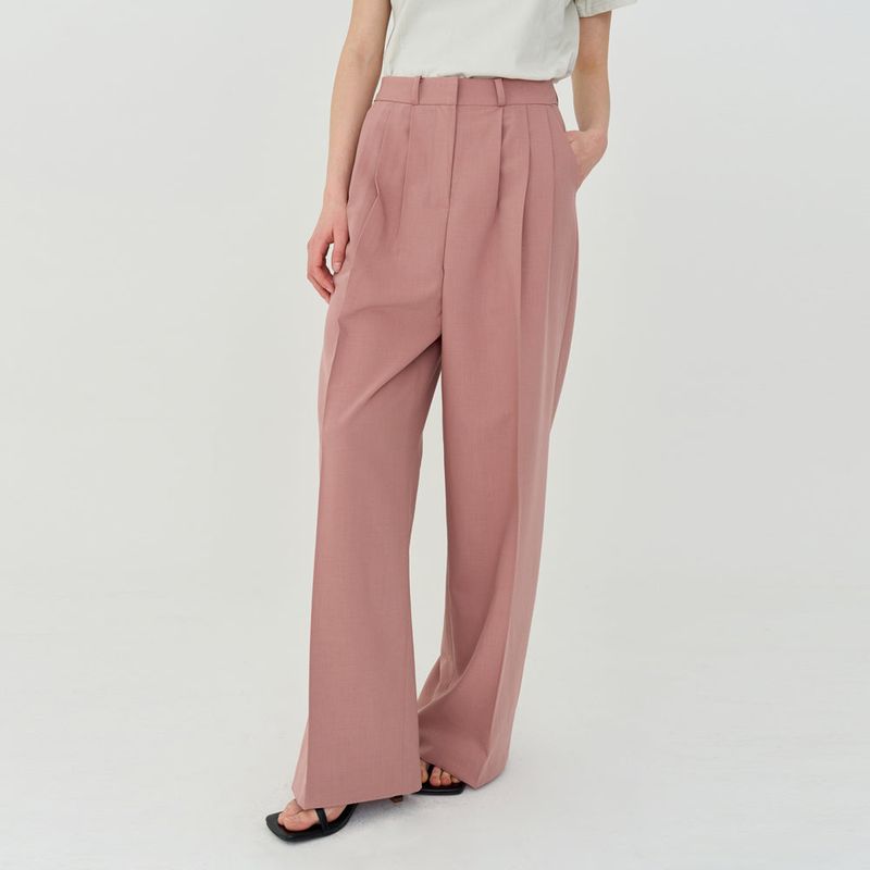 FREIHEIT（フライハイト）の「THREE PINTUCK SUMMER WOOL PANTS (PINK)（Pants）」