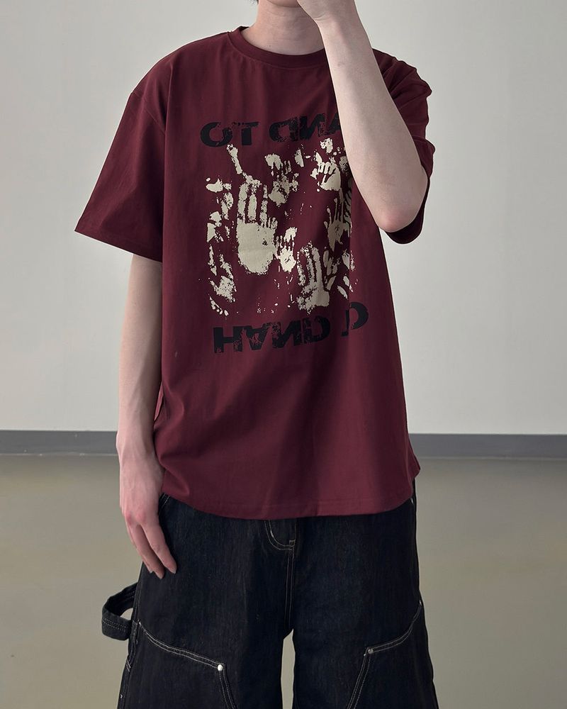 Touch Graphic Oversized Half T-Shirt