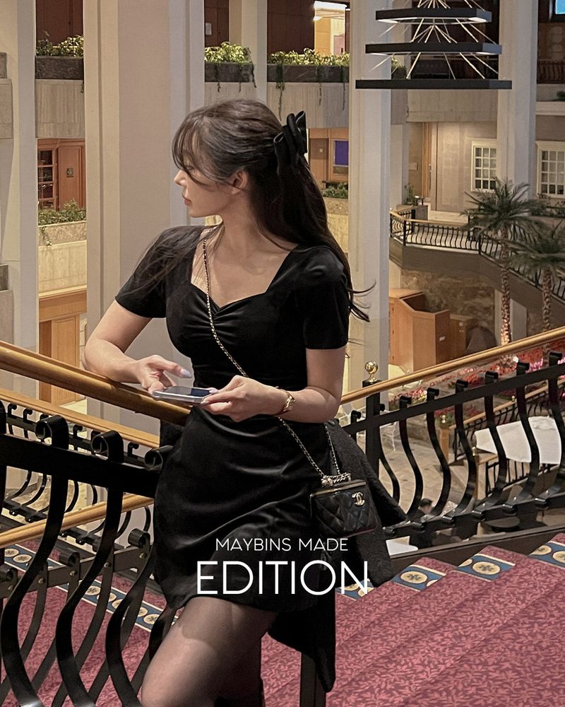 【MADE】Velvet mini dress