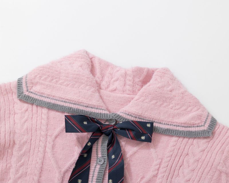Cookie Check Tie Knit Cardigan