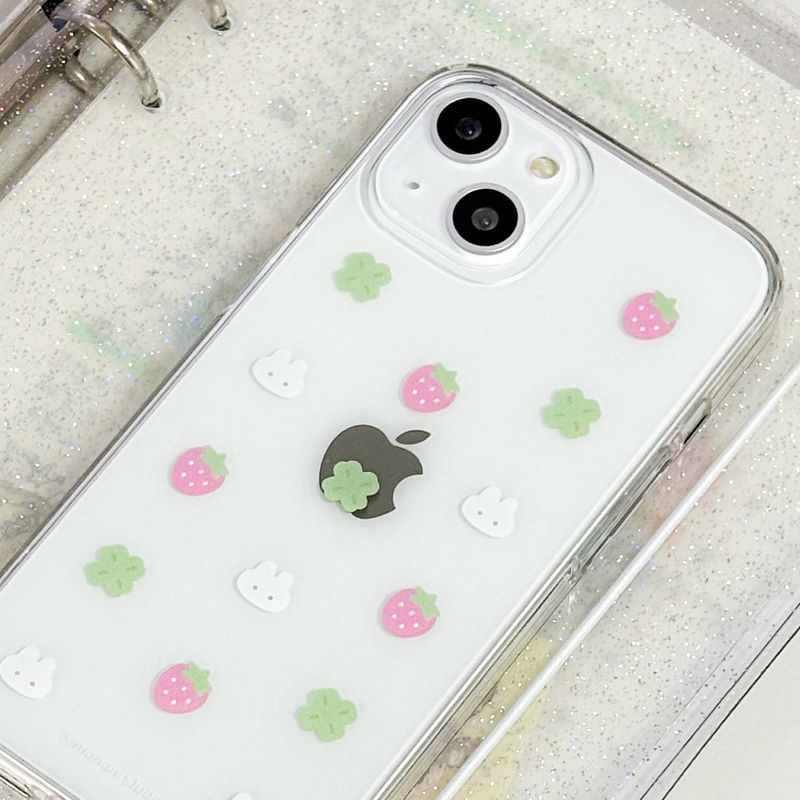 Monani Studio（モナニースタジオ）の「[Gel-hard] Clover Rabbit Strawberry Phone case (only case)（Smartphone Accessories）」