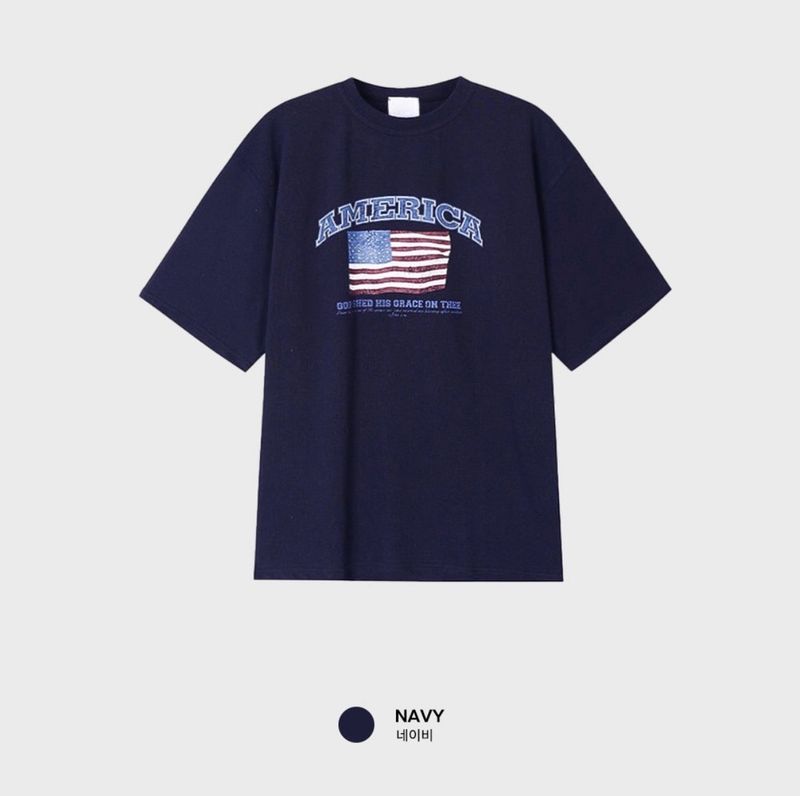 Look Graphy America Graphic Print Oversized Short Sleeve T-Shirt
