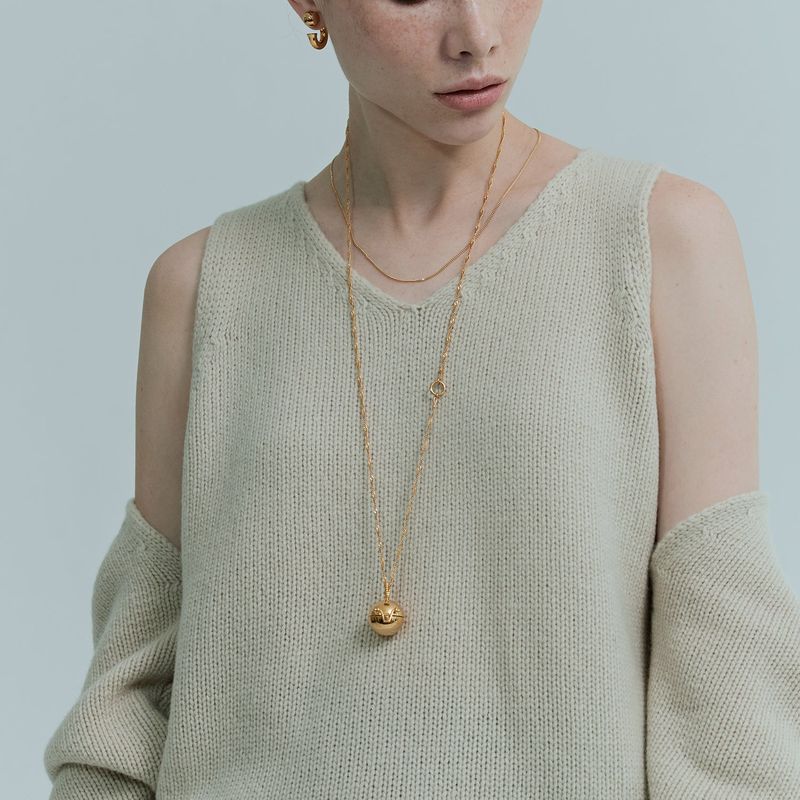 Ball Pendant Necklace_Gold