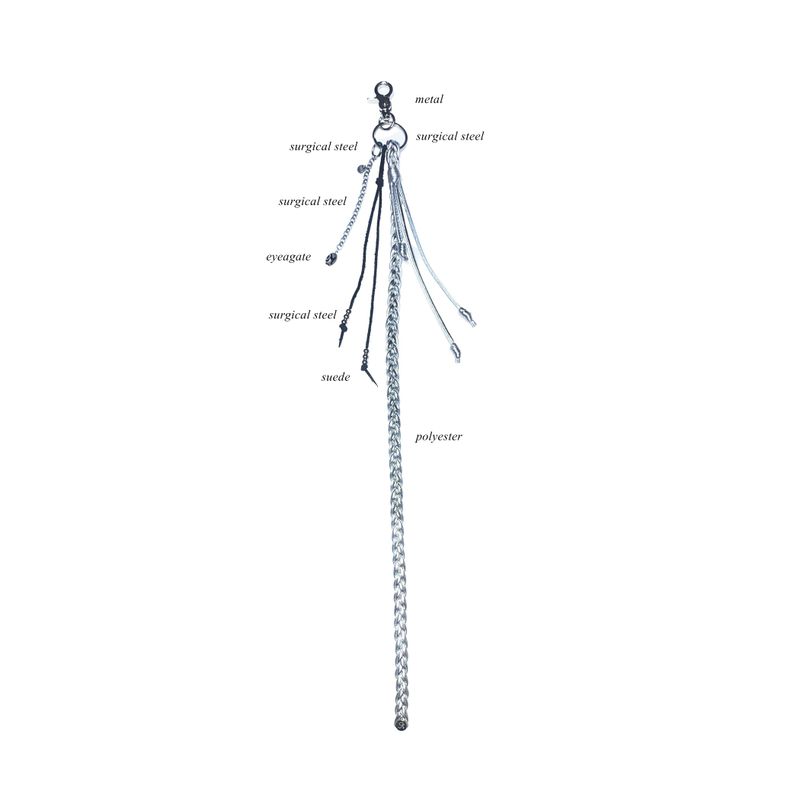 long plait keyring (silver)