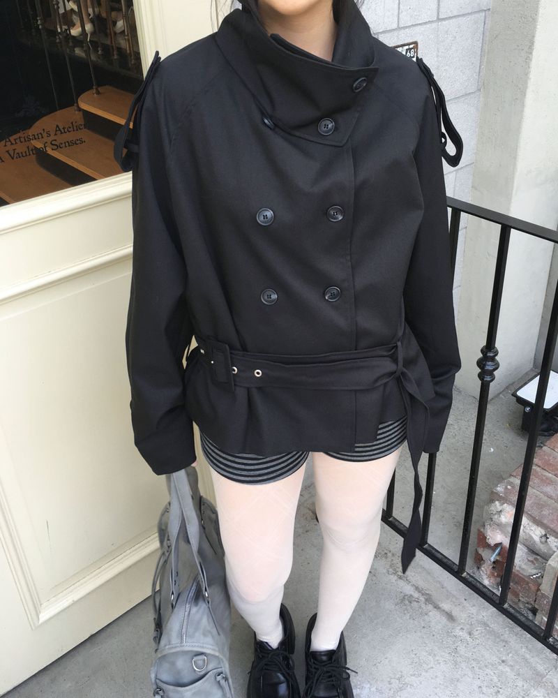 Crop trench jacket