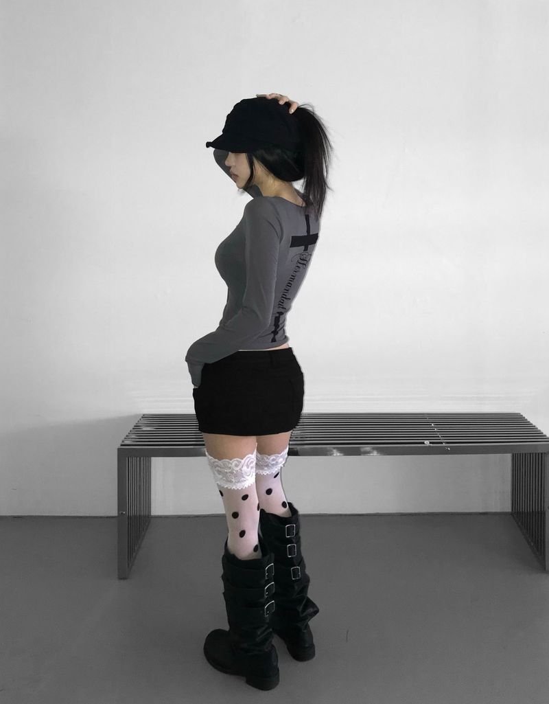 Polkadot lace stoking(2 color)
