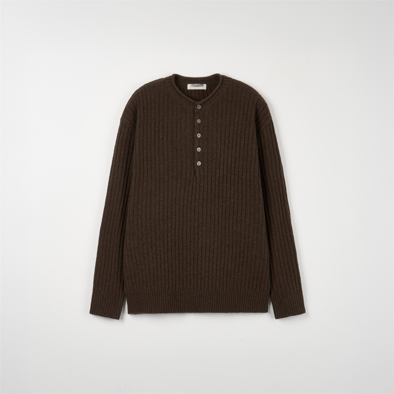 Stoic Henley-Neck Wool Knit (4 Colors)