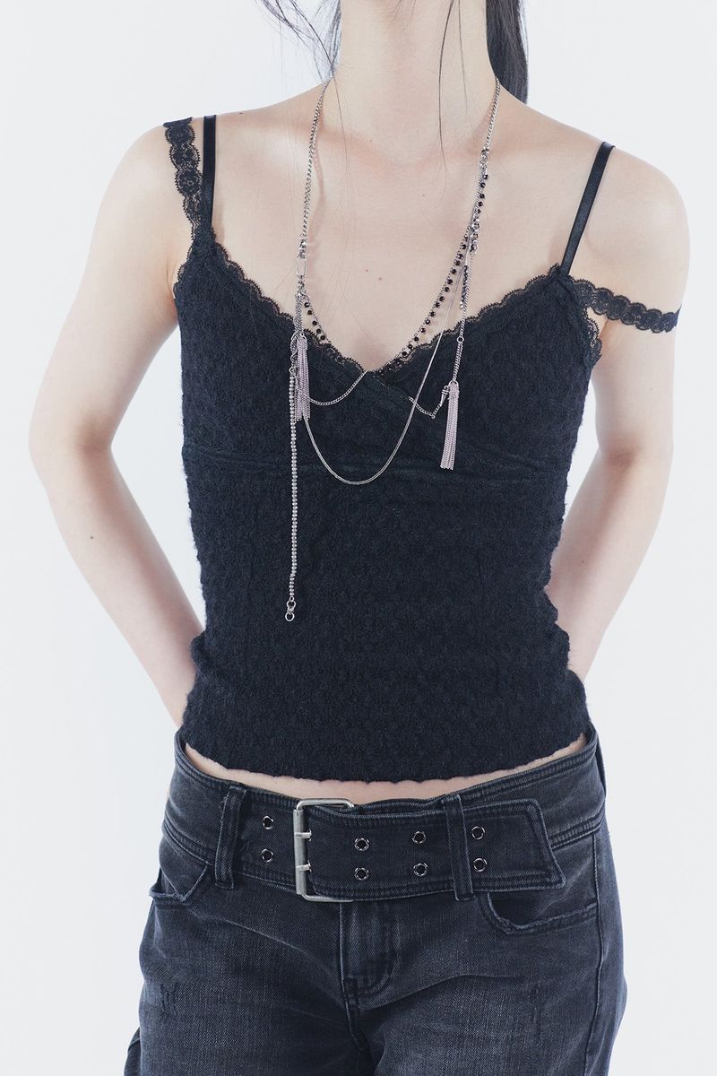 VERA LACE TOP black