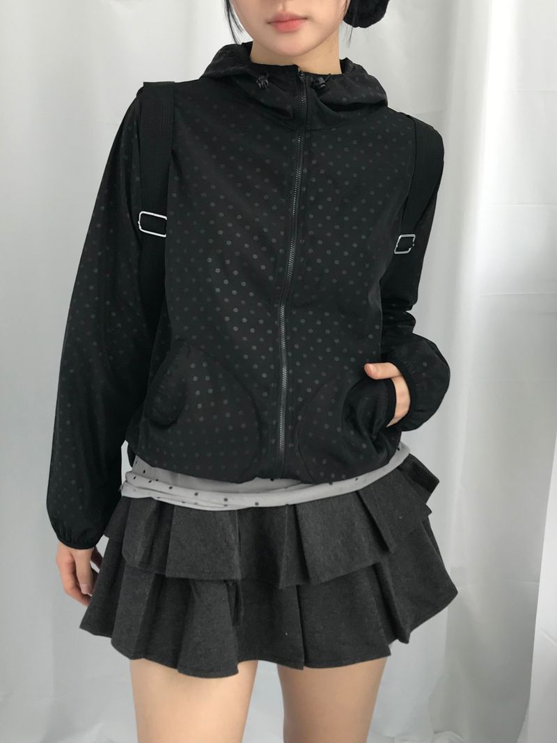 double frill pleated skirt