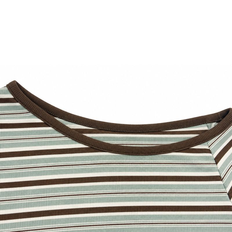 STRIPE OFF-SHOULDER TOP [MINT]