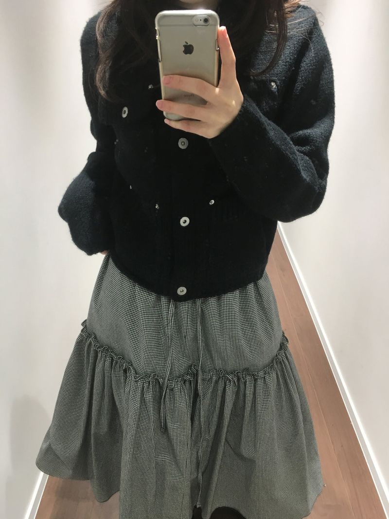 Romantic check frill skirt (2color)