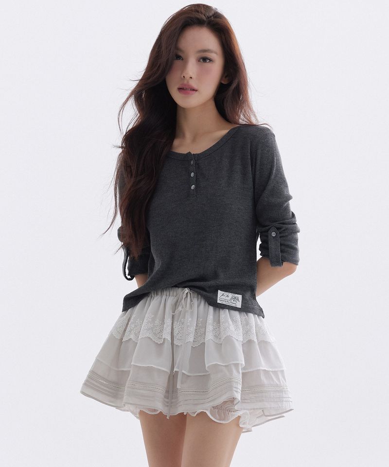 THETIS（ザティス）の「ANGORA CANVAS HENLEY WAFFLE T-SHIRT_TT6S214CH（Tops）」