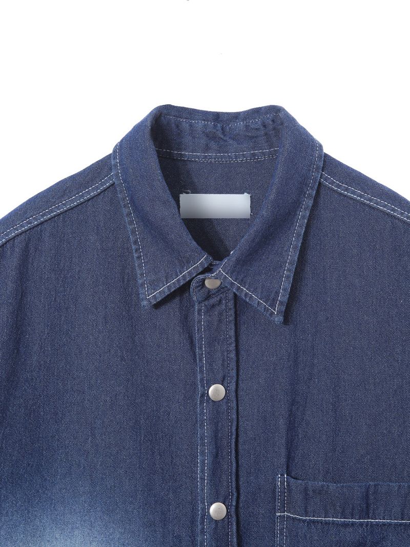 Deep ocean denim set up shirt 2C
