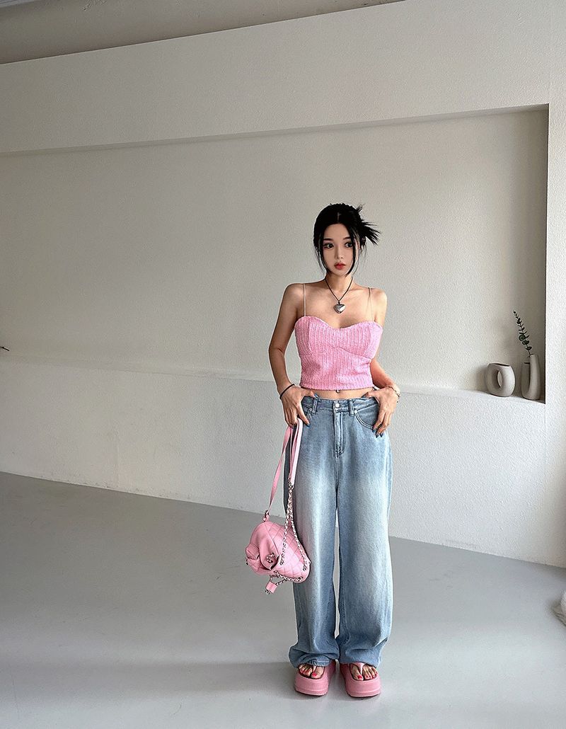 BLACKPINK Tweed Backless Bustier