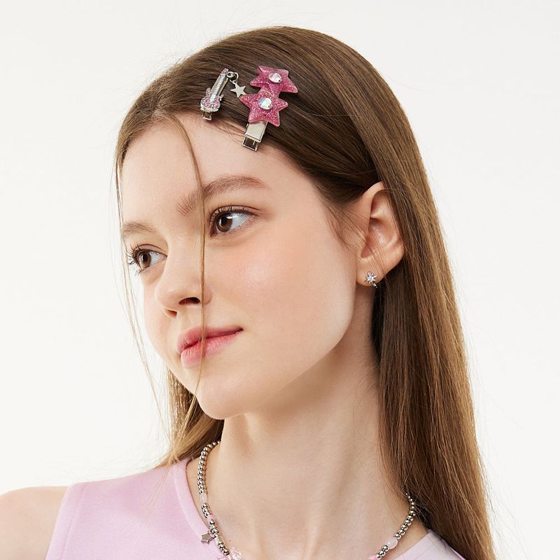 Glitter Star Cubic Clip Hairpin