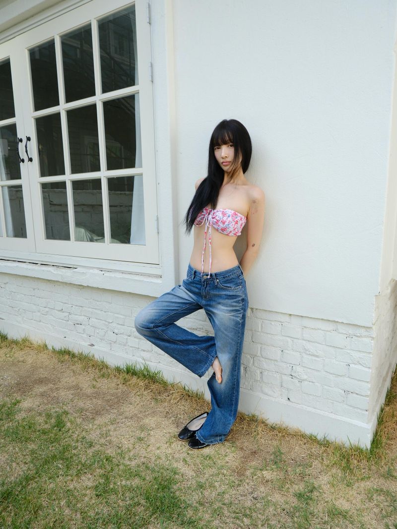 wave ribbon flat shoes