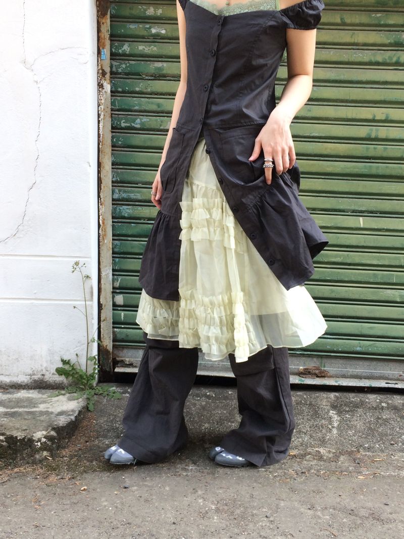 frilling Sheer skirt