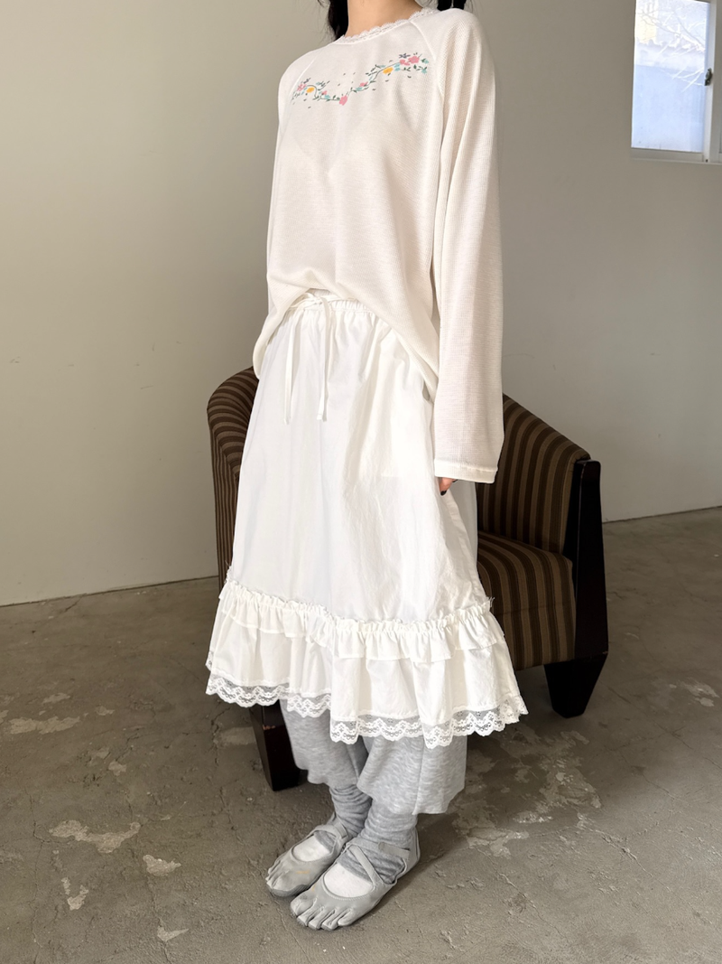 garden waffle lace T
