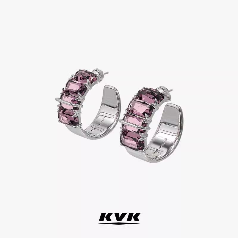 KVK（ケーブイケー）の「KVK ザブロッサム ピーチブロッサムトランスペアレントクリスタルフープピアス（アクセサリー）」