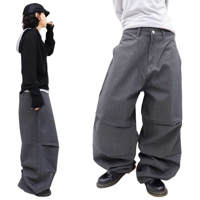 Wide Pigment Snap Denim Pants