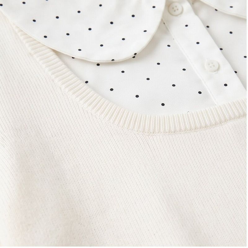 Clara Dot Collar Layered Knit Top