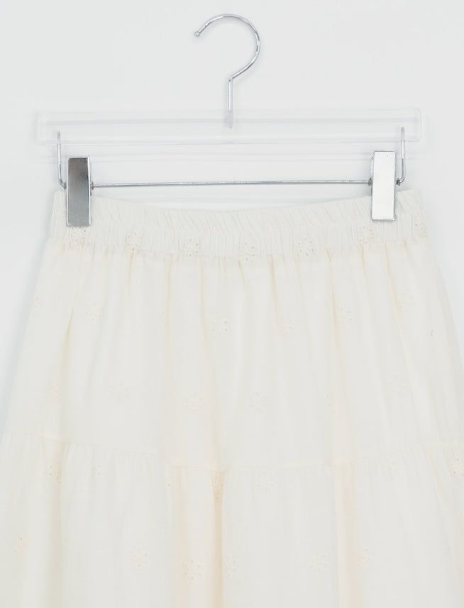 Bonomi Vintage Punching Tiered Banding Long Skirt