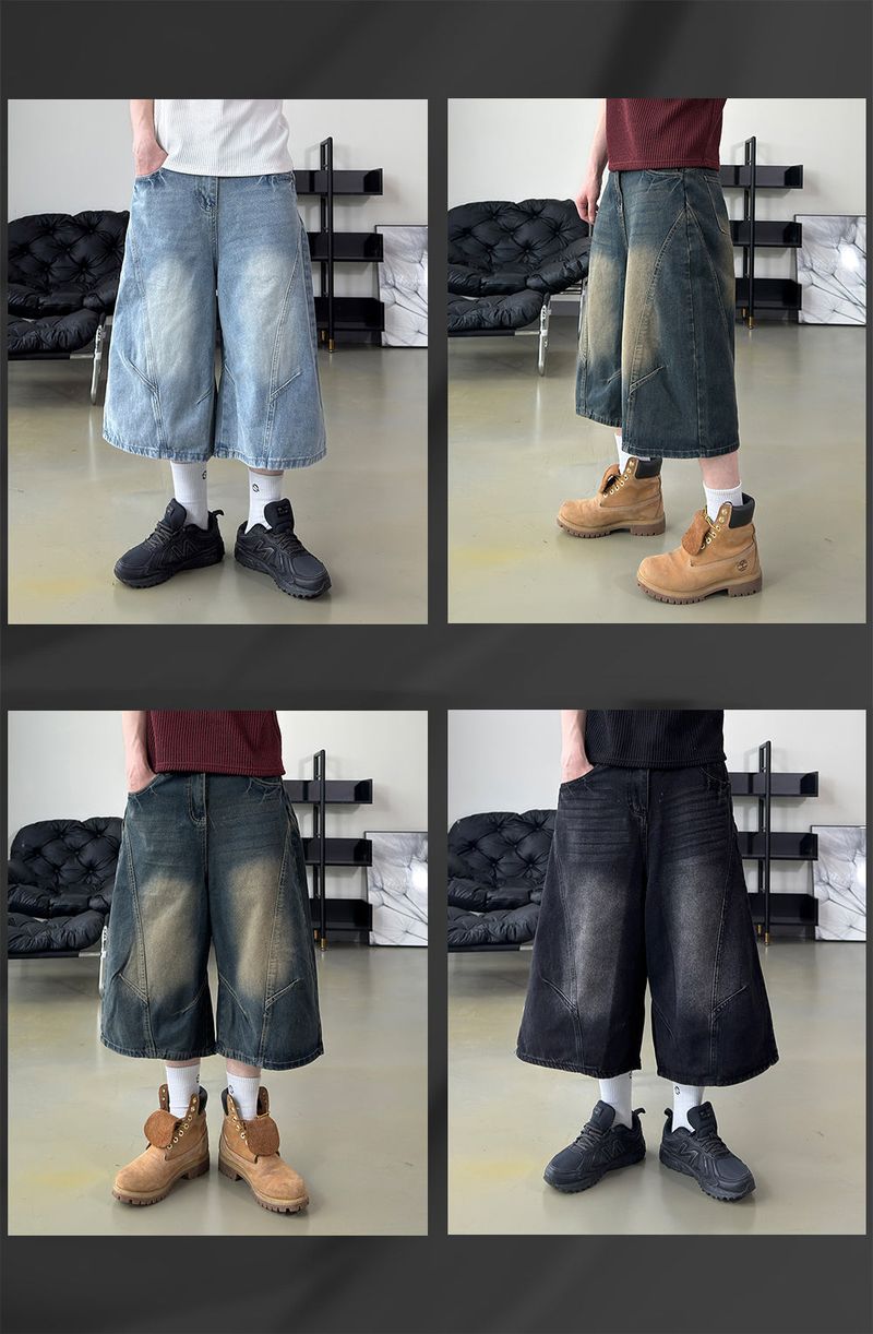 Rond Curved Washed Bermuda Denim