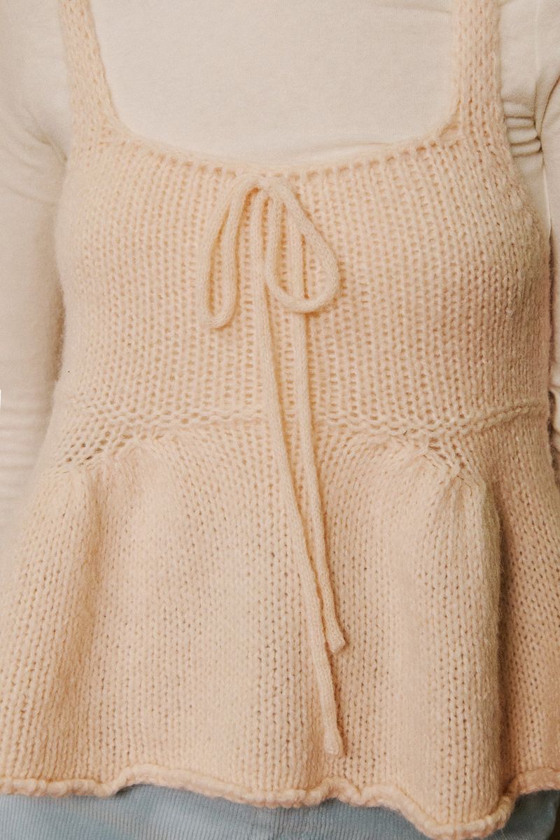 Ribbon Knit Bustier [Pink]