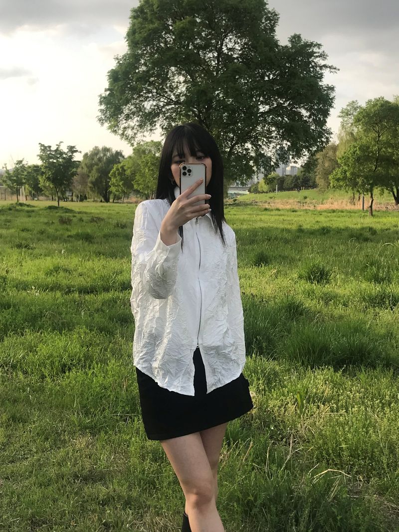 Crumpled 2-way jacket shirt