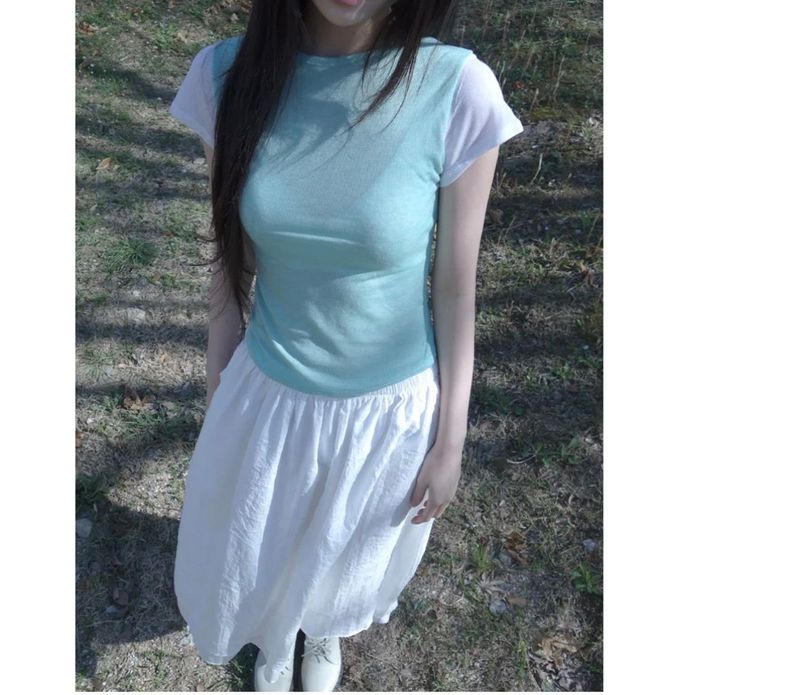 check sleeve skirt