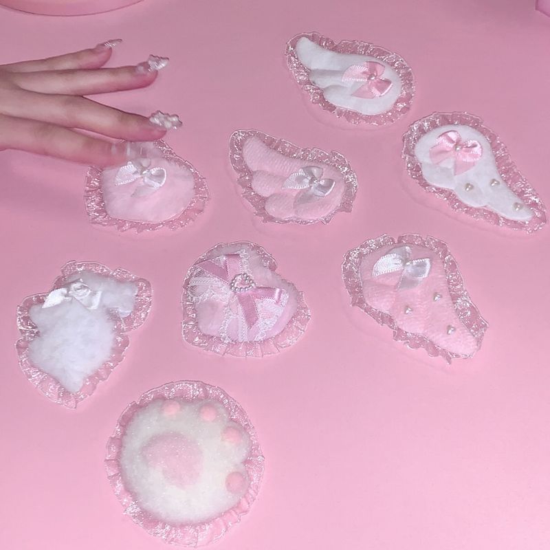 fluffy hair clip-white bunny